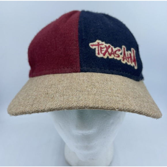Vtg Texas A&M Hat Embroidered Aggie Snapback Trucker Cap USA Color Block 90s - Picture 1 of 10